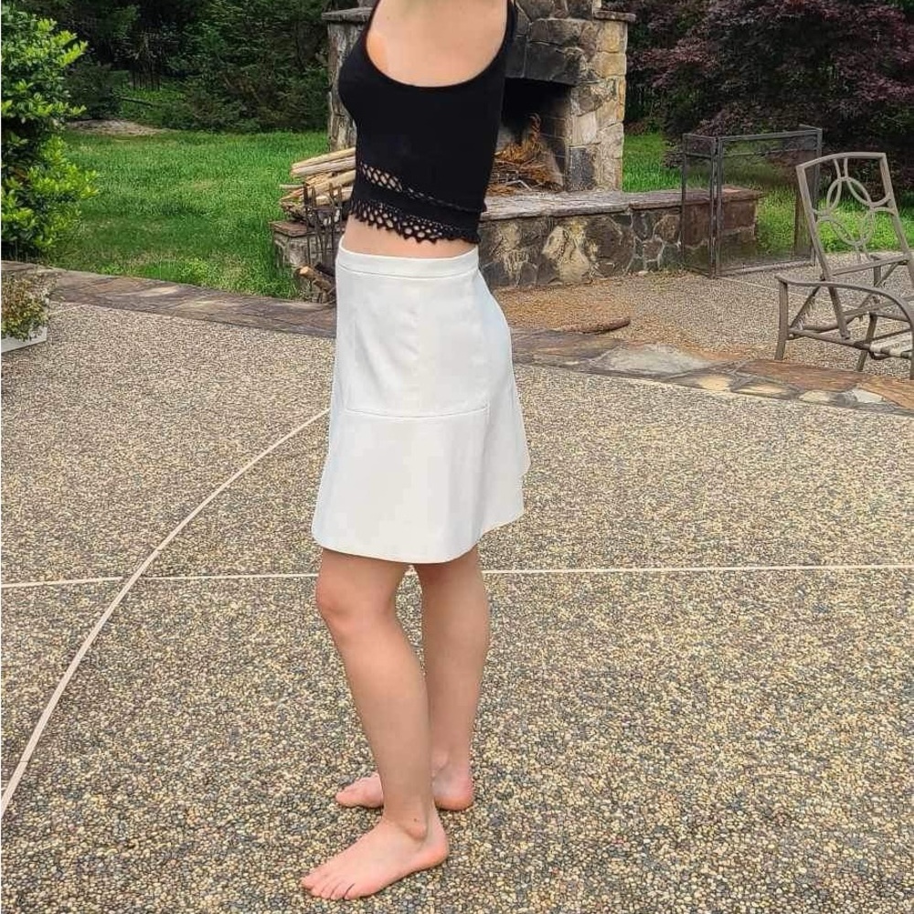 EUC J. Crew Off-White A-line Skirt - Picture 5 of 8